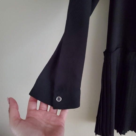 DR2 Daniel Rainn Pleated Shirt Dress Black NWOT - Picture 6 of 13